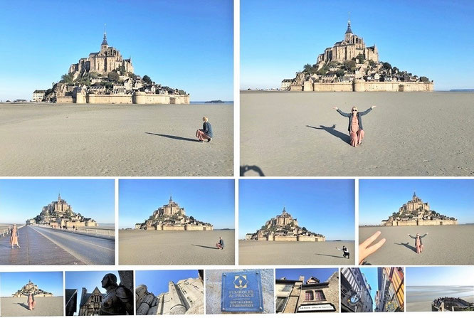 "We are the only visitors of Mont-Saint-Michel." Saint-Michel, Grenzlinie Normandie (Département Manche)/Bretagne (48° 38′ 9″ N, 1° 30′ 41″ W),  Anfang September, 07:15  Uhr...