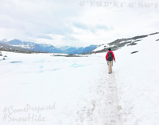 Harte Realität zum Saisonstart am 15. Juni: Ab Plateau 1 ist und bleibt Schnee - bis zu Eurem Ziel - beinahe Euer ständiger Begleiter...  