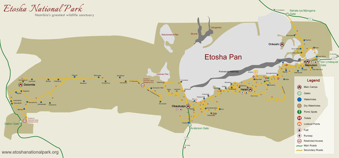 Namibia - Etosha Map