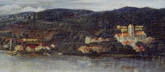 ein Detail aus diesem Gemälde: vor 400 Jahren war das "Türmlihuus" schon eines der dominierenden Gebäude im Staad