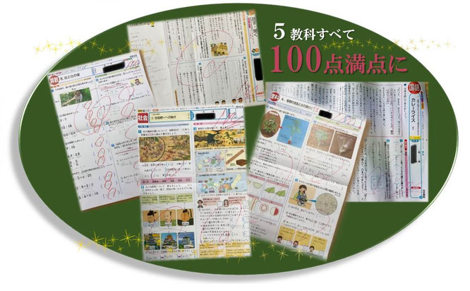 小学生の100点満点テストの写真