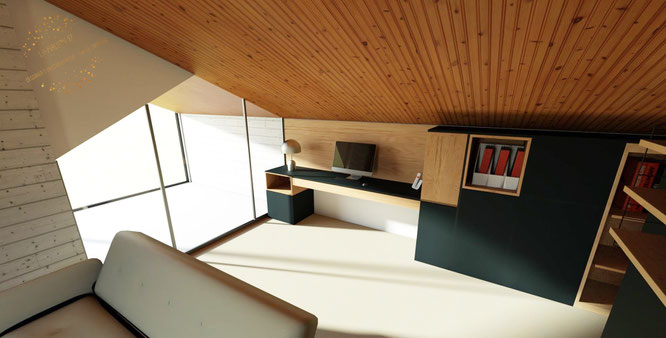 verriere mobilier sur mesure osb bureau bibliothèque mezzanine décoration architecture interieur quimper la maison 17