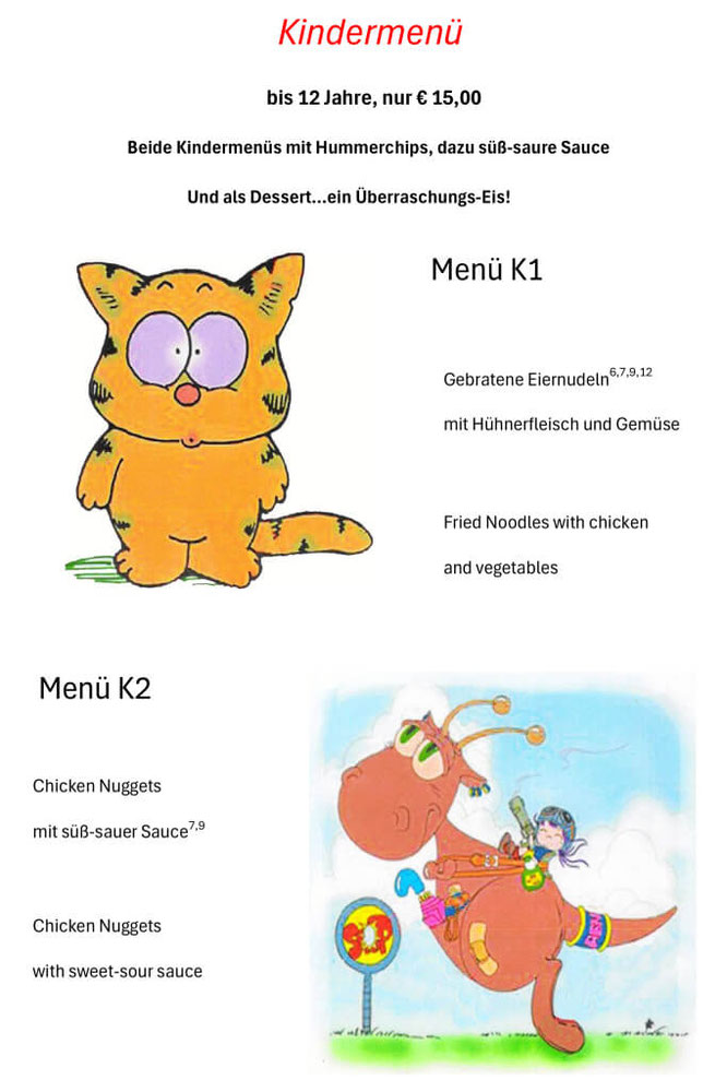 Kinderkarte Tenmanya