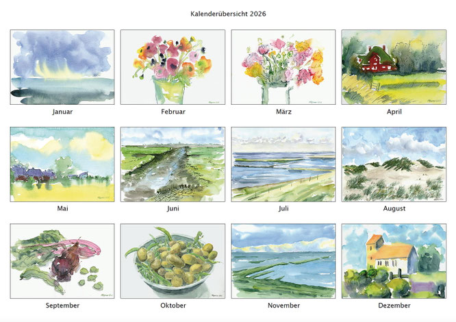 Aquarell-Kalender 2023