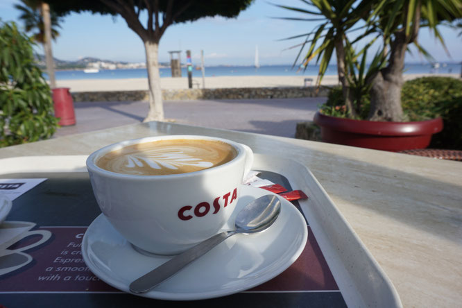 Costa Coffee, magaluf, Mallorca, Strand, Kaffee
