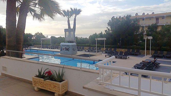 Mallorca, Hotel; terrasse, Meer, Magaluf