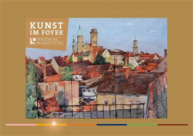 Bild: Bruno Lademann: Über den Dächern von Zittau, Aquarell, 1945, Privatbesitz / Foto: privat