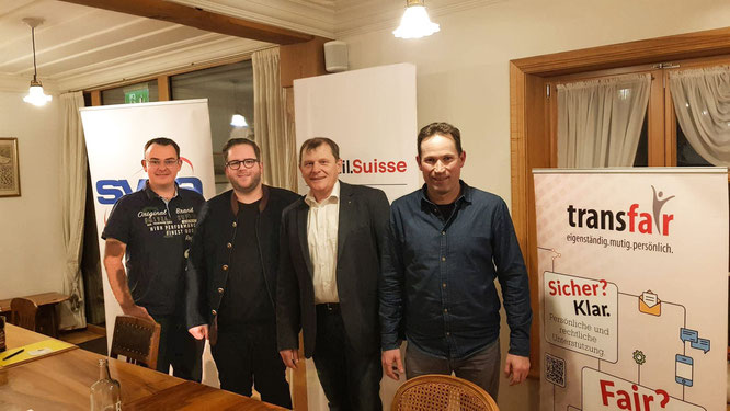 Personen v.l.n.r.: Stephan Marty, Lukas Auer, Felix Bischofberger, Didi Feuerle