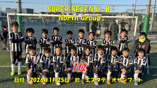 佐倉市・八千代市・四街道市の小学生が集まる中志津SC(50期生)、SUPER SEVEN U-8リーグ最終節を戦い抜いた後の集合写真。南志津小・上志津小・志津小・大日小など近隣小学校の部員が活躍中。