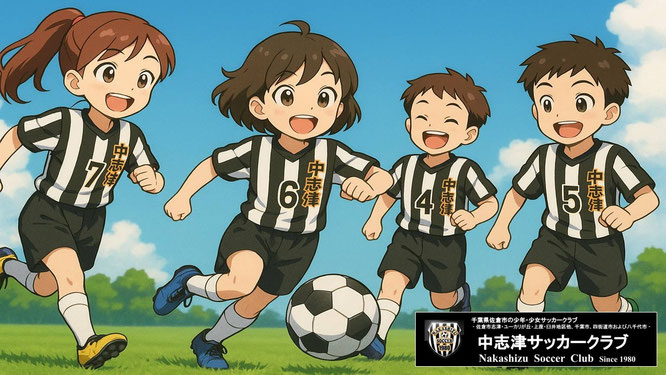 アニメ化した中志津SCの練習風景画像