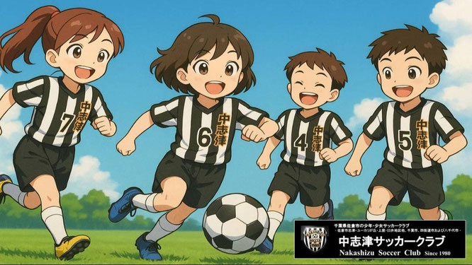 アニメ化した中志津SCの練習風景画像