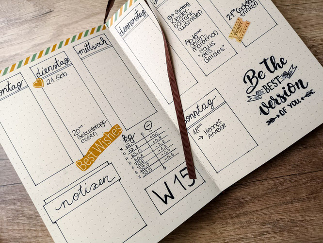 Bullet journal, planer, filofax, monatsübersicht, wochenübersicht, idee