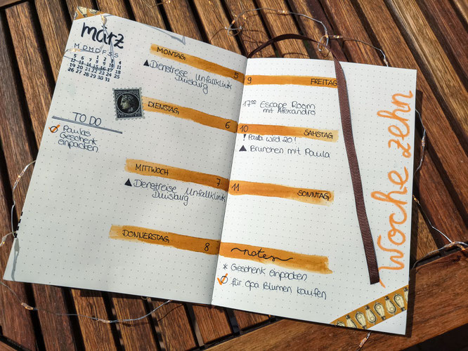 Bullet Journal, filofax, wochenübersicht, planer, vintage