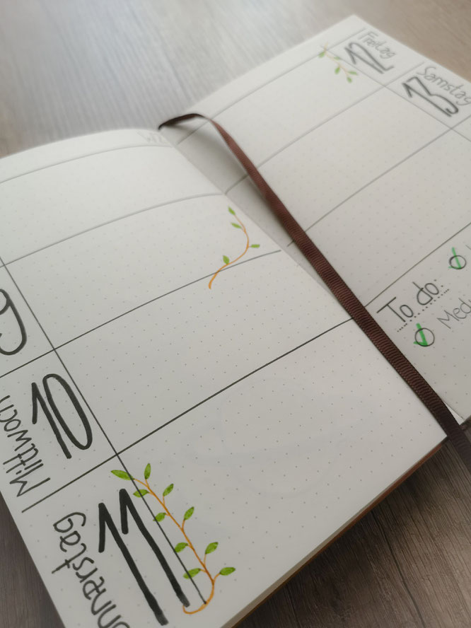 Bullet Journal, Wochenübersicht, filofax, planer