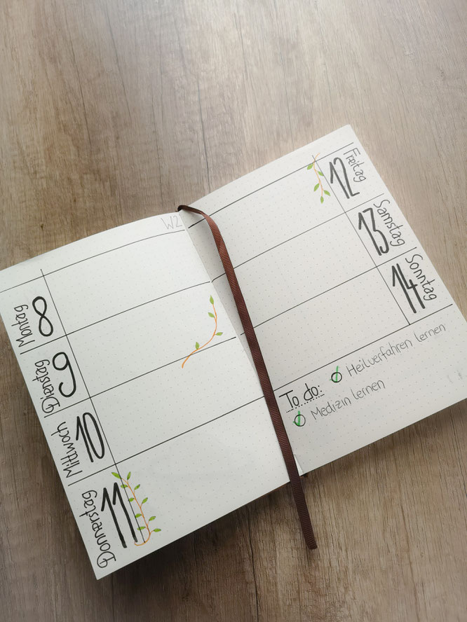 Filofax, bullet journal, Wochenübersicht, Organizer, Planer