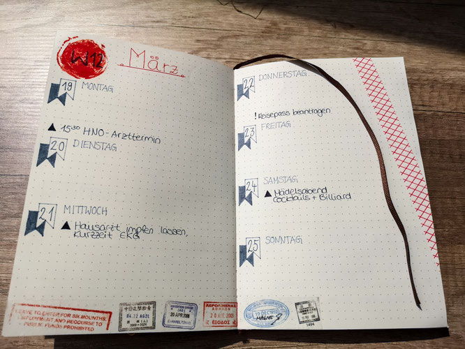 Bullet Journal, filofax, wochenübersicht, planer