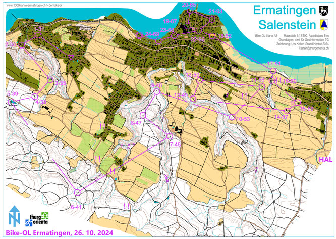 16 km Luftline; 500 m Steigung