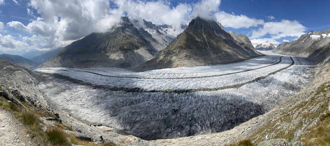 das Ziel unserer Turnfahrt: der Aletschgletscher - solange er noch nicht geschmolzen ist...
