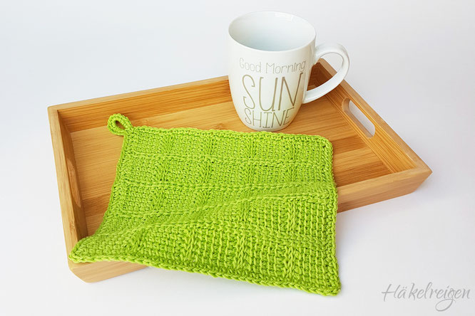 Karo dishcloth Tunisian crochet Haekelreigen