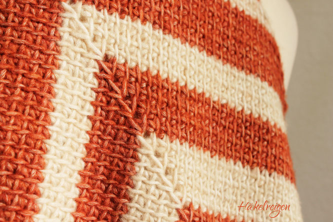 Stitch pattern Tunisian crochet shawl Meridia Haekelreigen