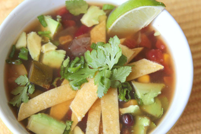 homemade slow cooker vegan tortilla soup