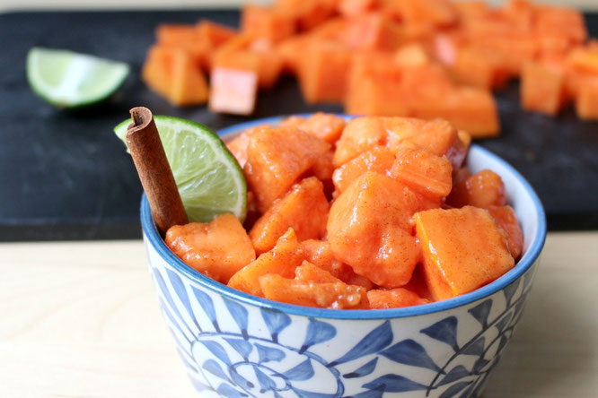 This papaya salad is a great snack plus is soothing to the digestive system! - by homemade nutrition - www.homemadenutrition.com