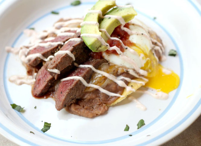 A delicious (and healthy) twist on classic huevos rancheros. High protein, very satisfying breakfast! #AD