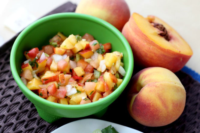 This quick Southwestern grilled chicken with peach pico de gallo is the perfect solution for getting out of that chicken rut!  This light meal is healthy fast food at its' finest! 