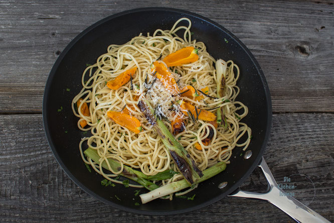 Foodphotography, Pasta mit gegrilltem Gemüse