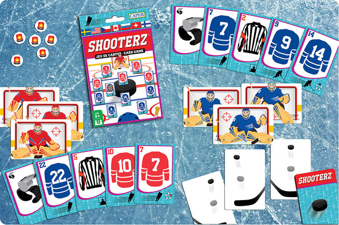 Shooterz Hockey Card Game, game box and content