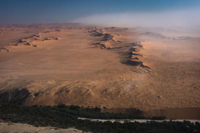 Sand storm in the area of the Kuiseb riverbed, scenic flight - Namib Desert Namibia near Gobabeb research station