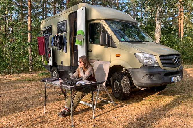 arbeiten im Wohnmobil