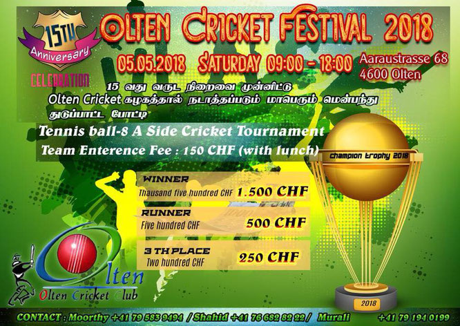 Olten 8 A Side Tennnis Ball Tournament Cricket Switzerland