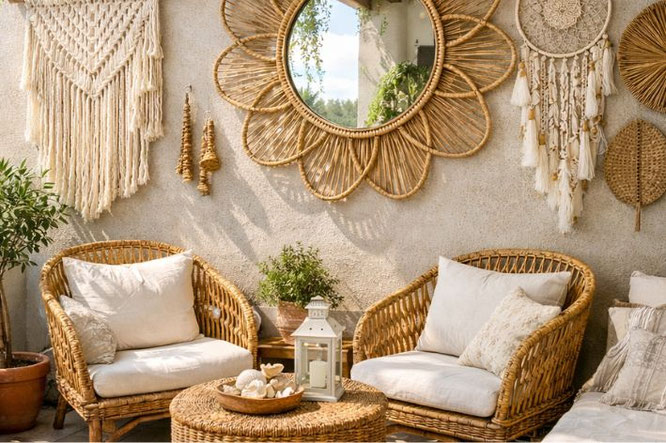 Ibiza stijl wanddecoratie ideeën