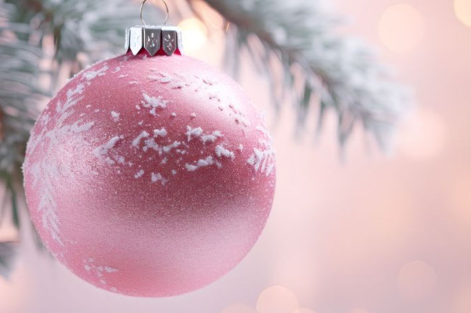 Roze kerstballen - kleur kerstballentrends 2025
