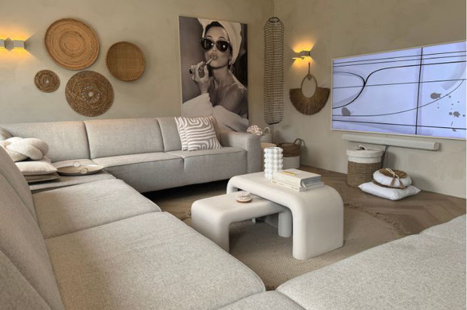 woonkamer Scandinavisch interieur met Ibiza stijl ideeën