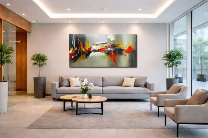 Groot schilderij horizontaal kleurrijk