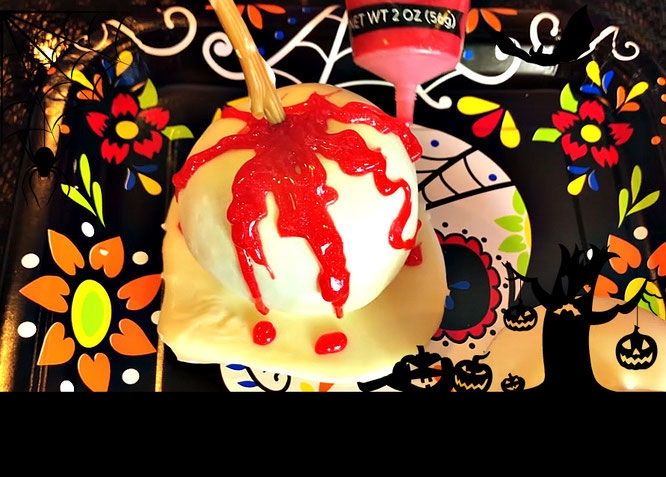 candy apple, bloody apple, halloween apple, recipes for Halloween