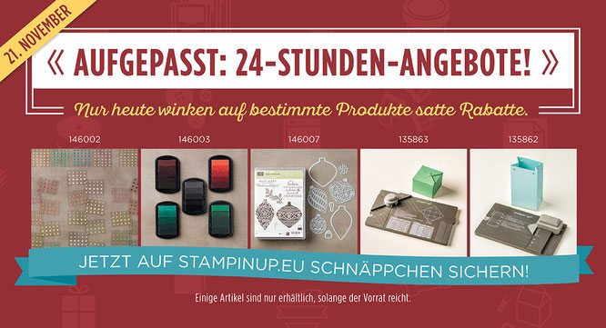 Stampin' Up! Preisspektakel Aktion Stempelkiste 24-Stunden-Angebote