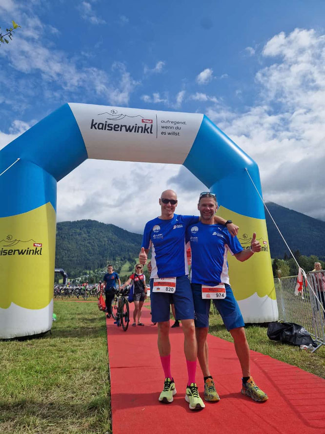 Matthias Mangold und Klaus Arnold bei der Mitteldistanz „Challenge Walchsee“; Foto: TSV, Mangold