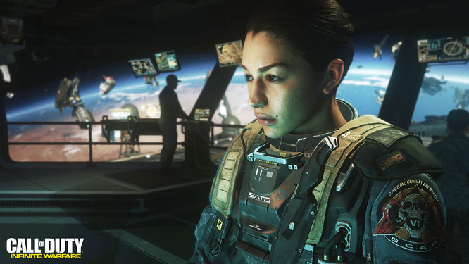 Heute kommt fast keine große Spiele-Produktion mehr ohne Schauspiel- und Sprech-Profis aus - wie Jamie Gray Hyder in der Rolle von Lieutenant Nora Salter bei "Call of Duty: Infinite Warfare".