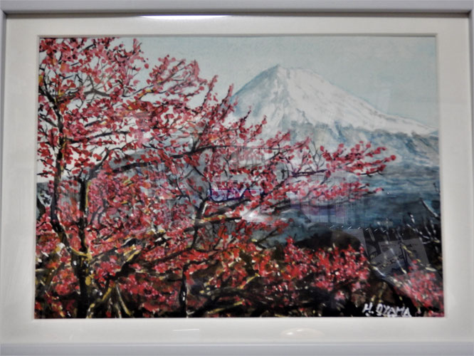 水彩画　富士山
