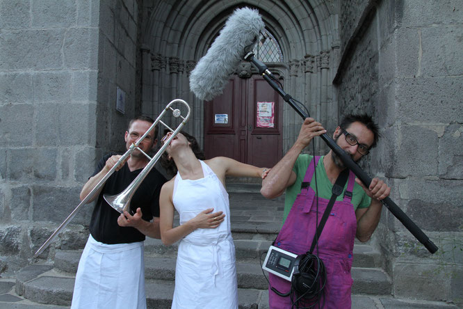 ©Clotilde Amprimoz, Tournage à Murat, été 2016, Fabrice Charles, Isabelle Franques et François Arbon