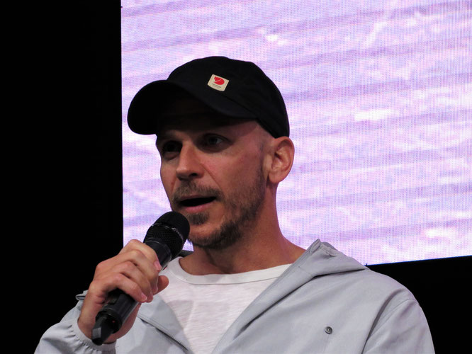 Gustaf Skarsgård on stage at Comic Con Manchester 2023