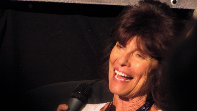 Adrienne Barbeau, known for The Fog (as Stevie Wayne), The Cannonball Run (as Marcie) and Escape From New York (as Maggie)...during her panel at Weekend of Hell Spring Edition 2016 in Oberhausen Germany