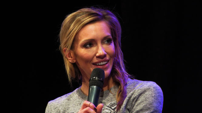 Katie Cassidy ("Arrow"verse)during her panel at Dutch Comic Con Spring Edition 2018