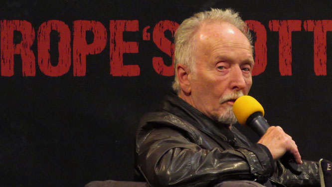 Tobin Bell, known for his role as John Kramer/Jigsaw in the Saw franchise, during his panel at Weekend of Hell Dortmund in Germany 2019