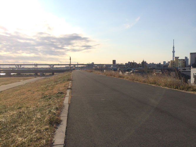 折り返した地点。北千住駅を過ぎたあたり。