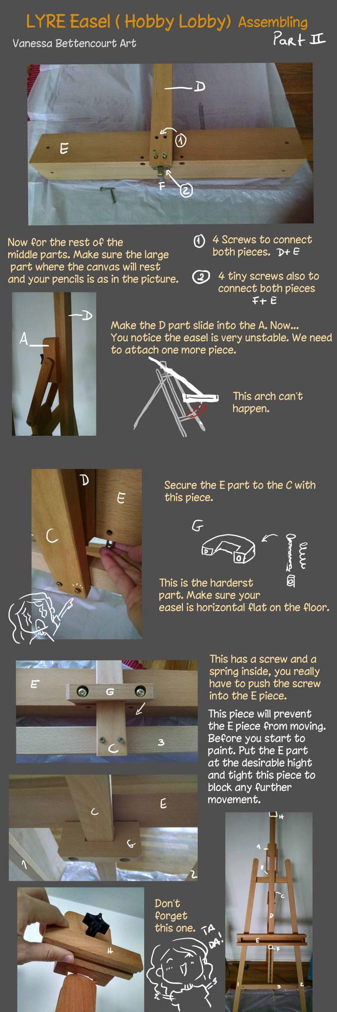 Lyre Easel Assembling Instructions Hobby Lobby Vanessa
