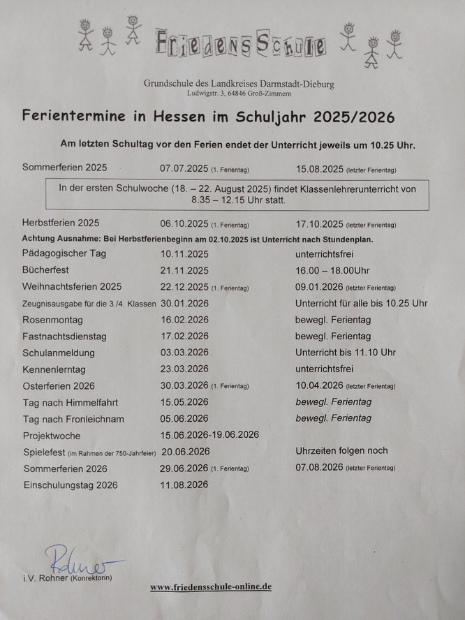 Ferientermine SJ 2025/2026